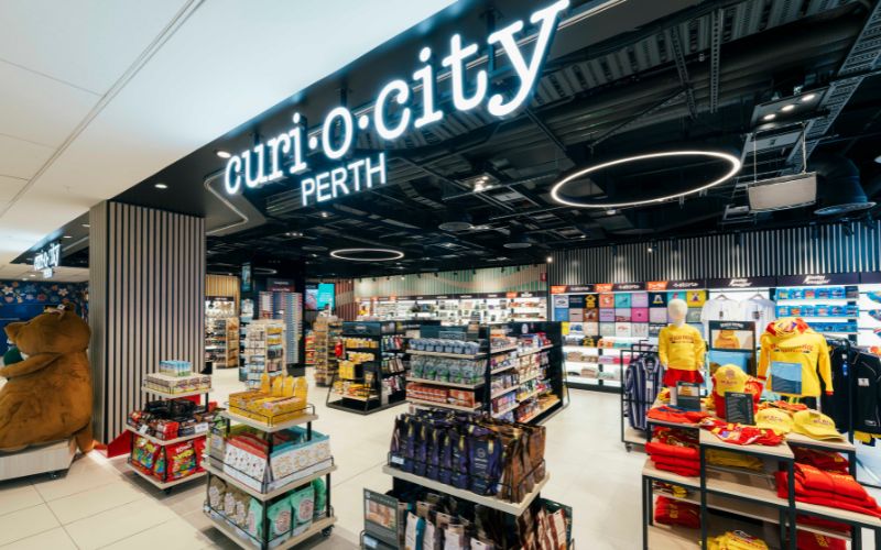 curi.o.city storefront at Perth Airport T1 International 
