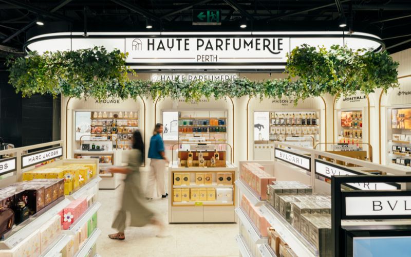 Avolta Perth Duty Free Haute Parfumerie perfume display