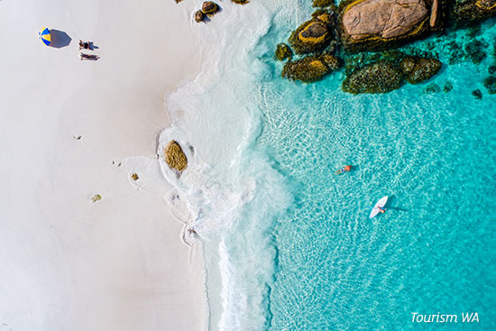 Aerial view of Hellfire Bay, Esperance