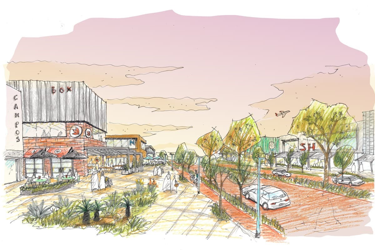 Hand drawn sketch of a future Dunreath Green